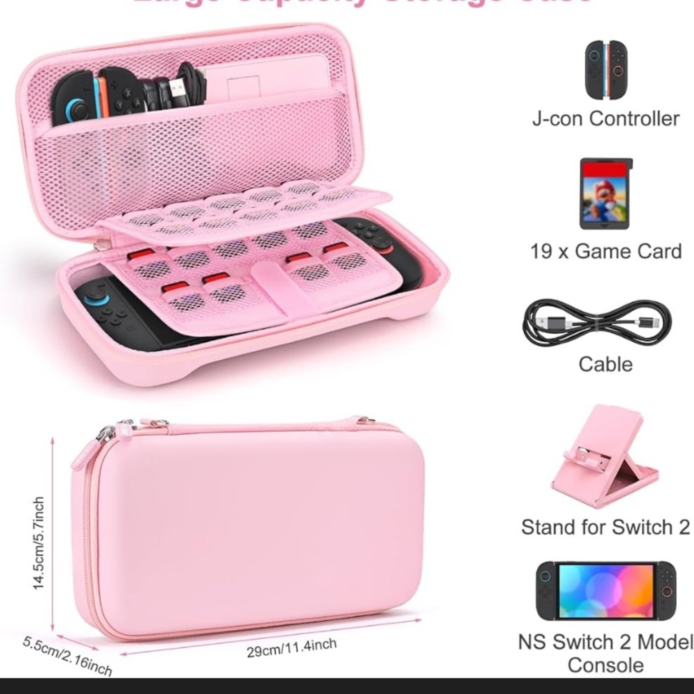 Pink Nintendo Switch Carrying Case